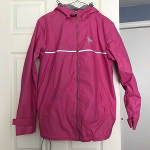 Black Dog Pink Rain Jacket